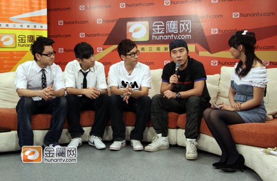 《白日梦工厂》主持人李响、彭宇、李好、马可做客金鹰网。（摄影：姚琴。金鹰娱乐独家稿件，转载请注明出处。）